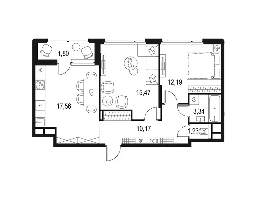 Продаётся 2-к квартира, 61.76 м - Фото 0