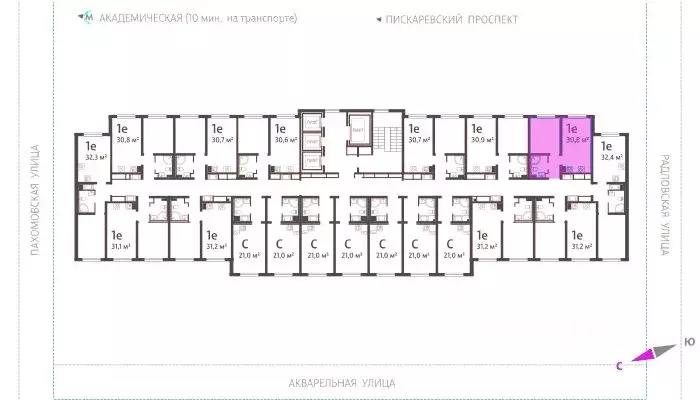 1-к кв. Санкт-Петербург ул. Пахомовская, 12к2 (30.7 м) - Фото 1