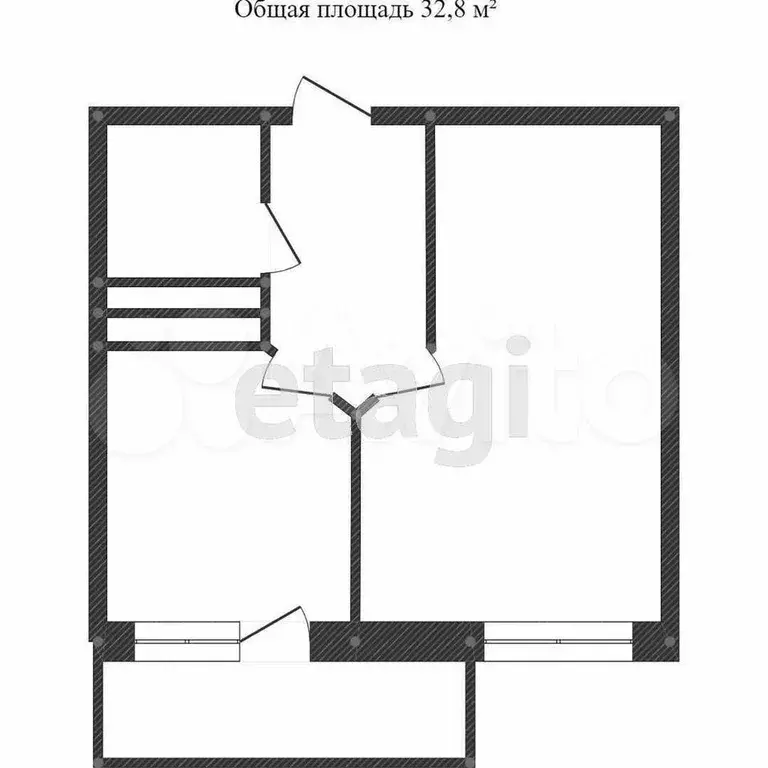 1-к. квартира, 36,1 м, 4/4 эт. - Фото 0
