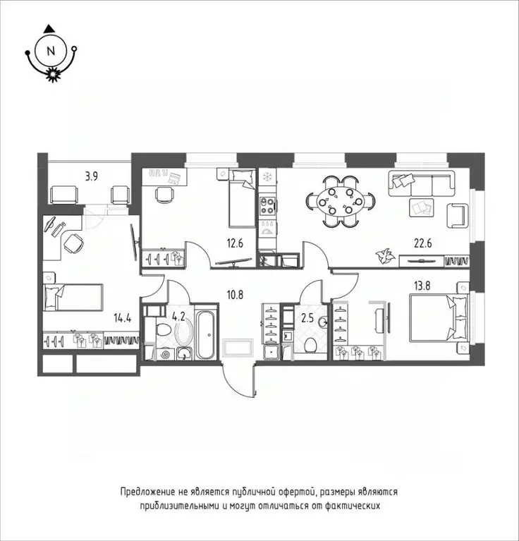 3-к кв. Омская область, Омск Зеленая река мкр,  (82.9 м) - Фото 0