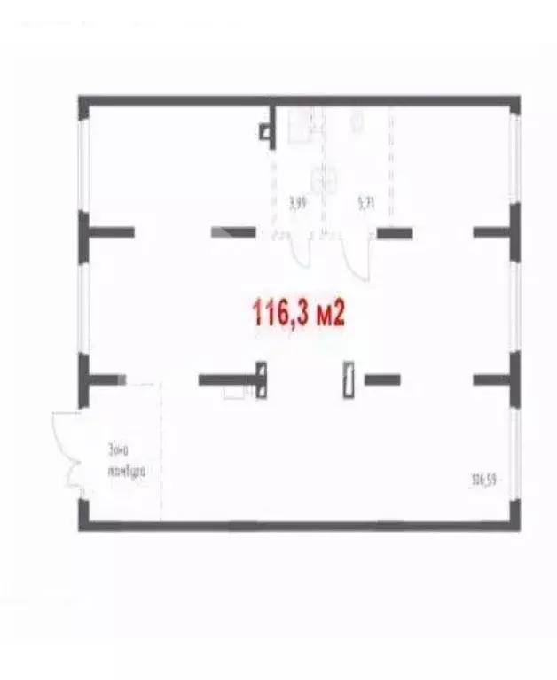 Торговая площадь в Москва ул. Любучанская, 1 (116 м) - Фото 2