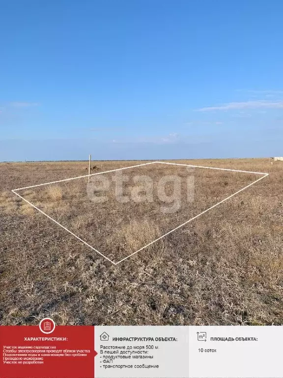 Участок в Крым, Раздольненский район, Славновское с/пос, Отдых СНТ  ... - Фото 1