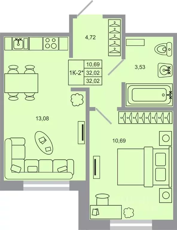 1-к кв. Ленинградская область, Всеволожский район, пос. Бугры Стороны ... - Фото 1