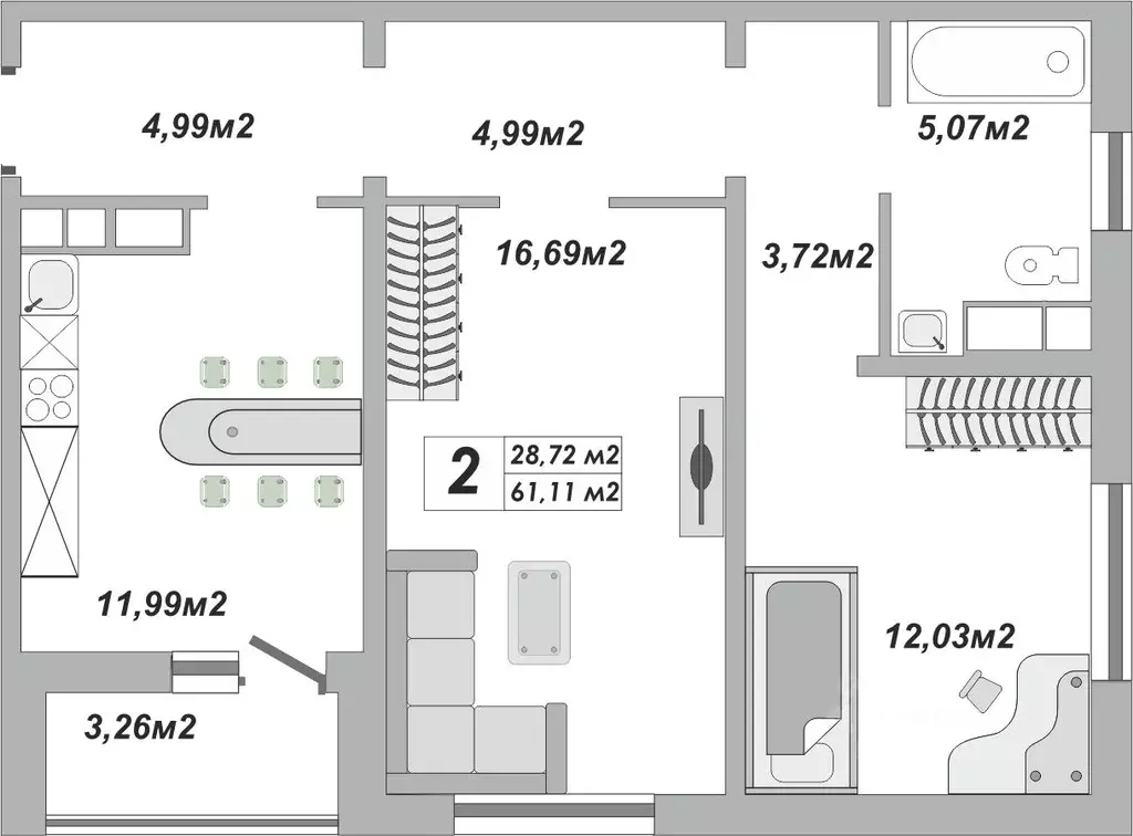 2-к кв. Оренбургская область, Оренбург Осенний Лист жилой комплекс, 3 ... - Фото 1