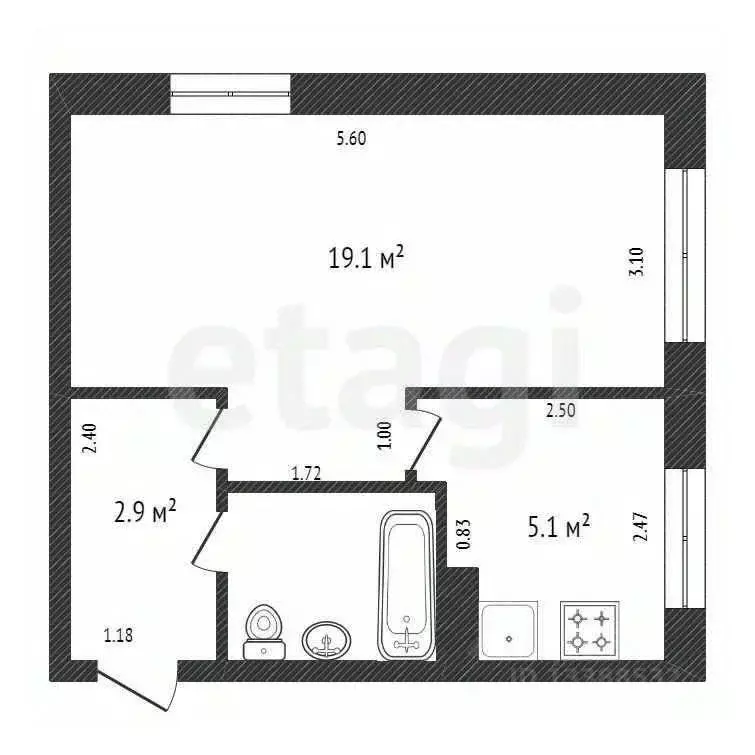 1-к кв. Красноярский край, Дивногорск ул. Гидростроителей, 8 (30.0 м) - Фото 1