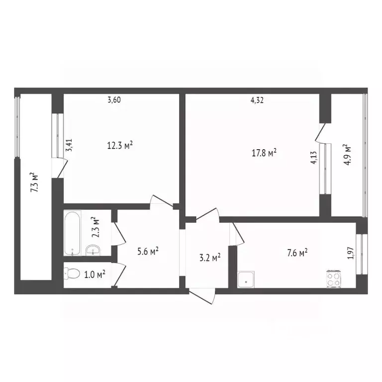 2-к кв. Севастополь ул. Генерала Мельника, 15 (62.2 м) - Фото 2