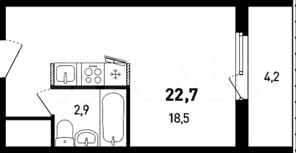 Квартира-студия, 29 м, 6/17 эт. - Фото 0