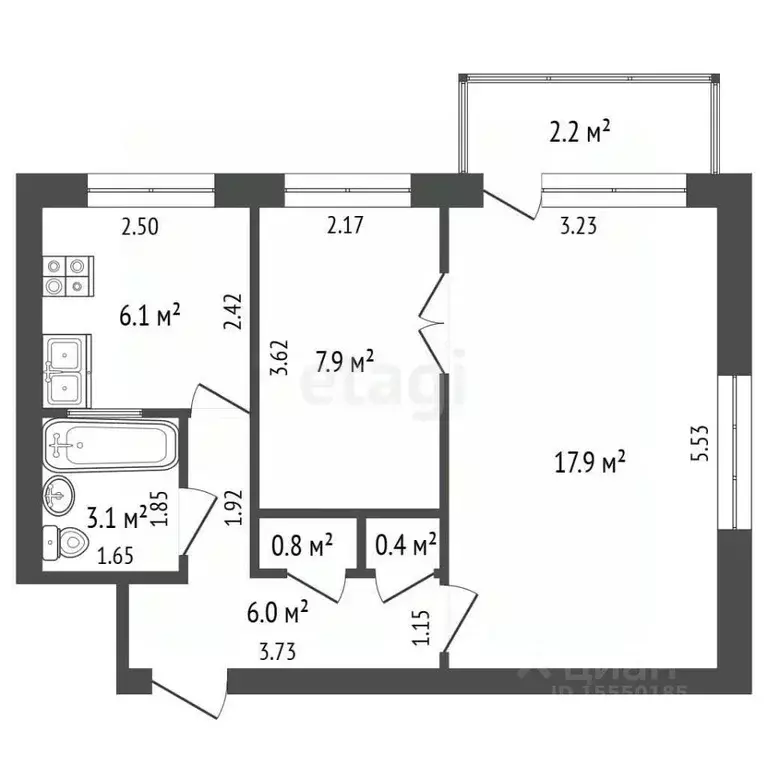 2-к кв. Самарская область, Самара пос. 113 километр, ул. Фестивальная, ... - Фото 1