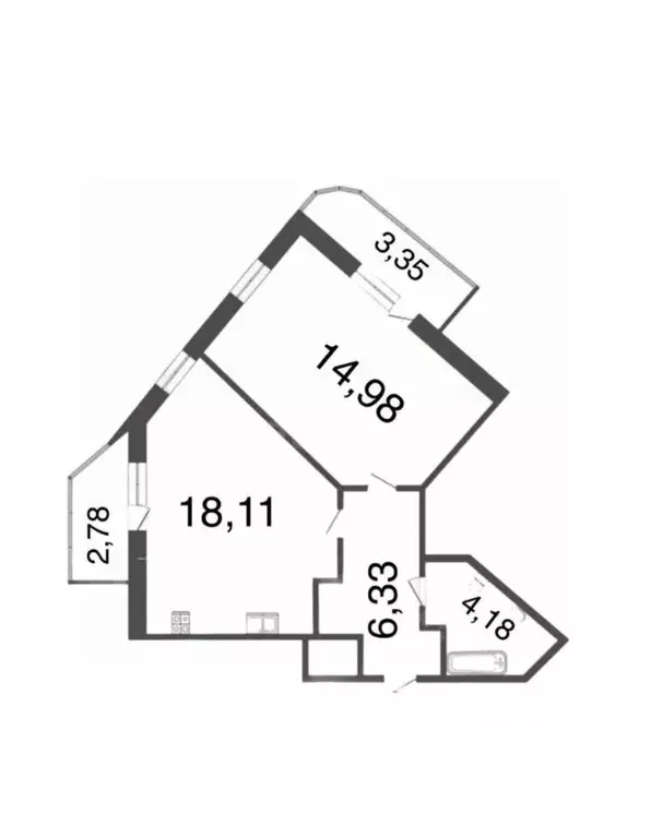1-к кв. Тюменская область, Тюмень Микрорайон мыс, ул. Судоремонтная, ... - Фото 1
