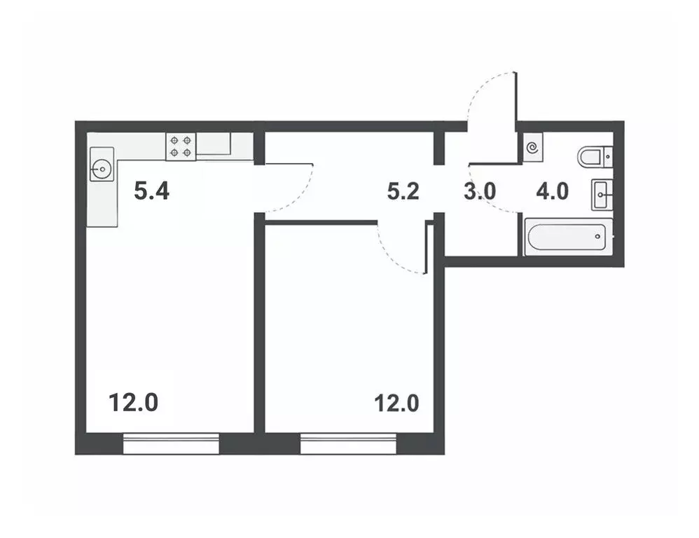 2-комнатная квартира: Киров, Прибрежный бульвар, 6 (41.6 м) - Фото 0