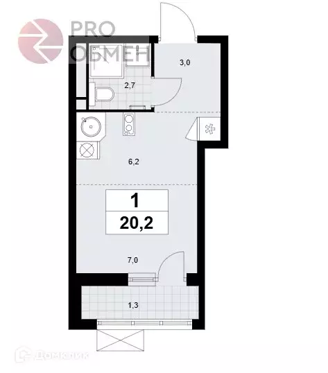 Продаётся квартира-студия, 20.2 м - Фото 1