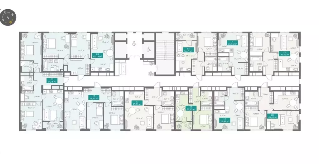 3-к кв. Тюменская область, Тюмень ул. Алматинская, 10 (52.87 м) - Фото 1