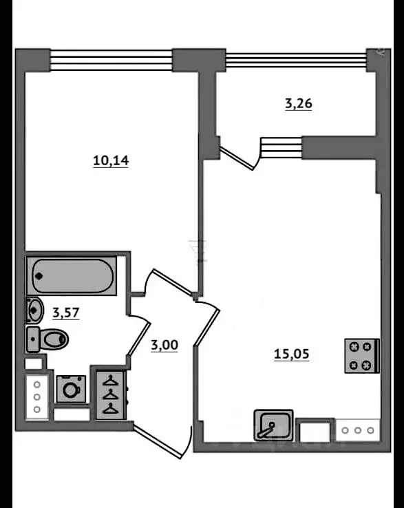 1-к кв. Санкт-Петербург ул. Тосина, 6 (38.0 м) - Фото 2