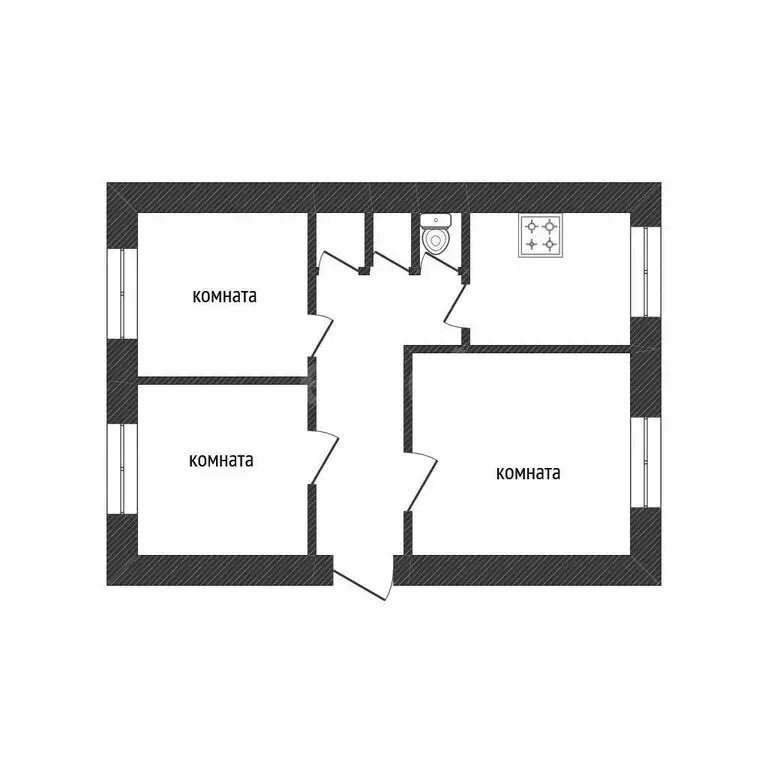 3-комнатная квартира: Волхов, Волгоградская улица, 7А (61.9 м) - Фото 1