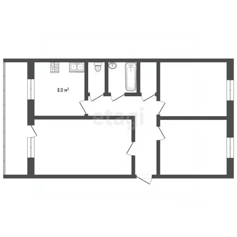 3-к кв. Орловская область, Орел Веселая ул., 24 (63.3 м) - Фото 2