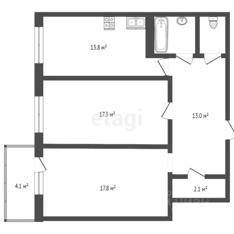 2-к кв. Ростовская область, Ростов-на-Дону ул. Оганова, 20с5 (71.1 м) - Фото 1