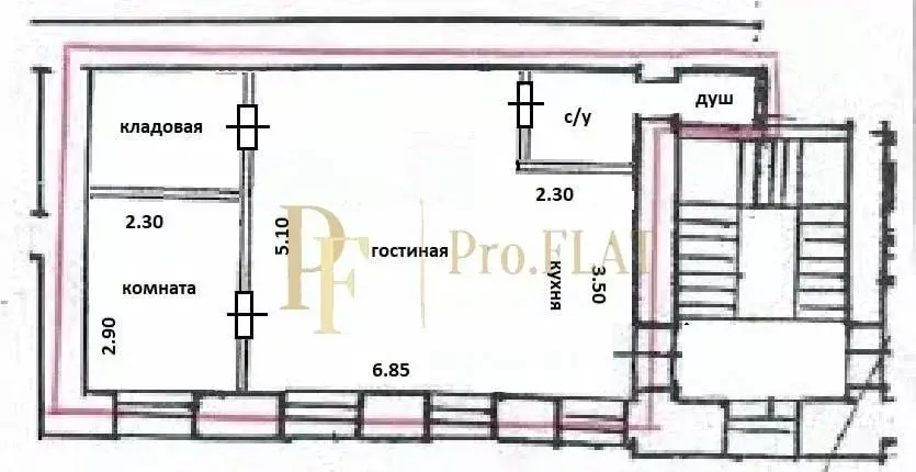 1-к кв. Санкт-Петербург Саперный пер., 12 (46.5 м) - Фото 1