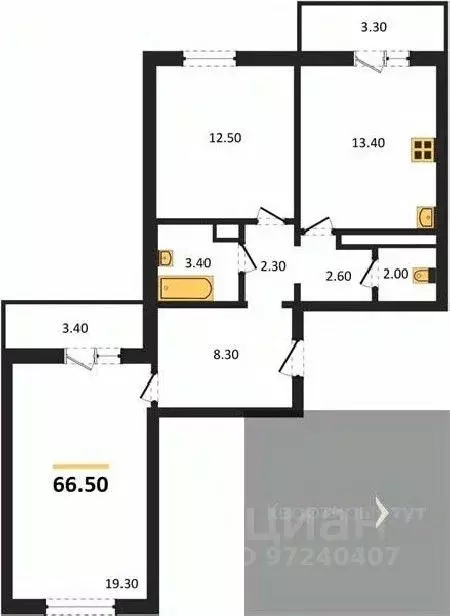 2-к кв. Воронежская область, Воронеж ул. Шидловского, 22 (66.5 м) - Фото 0