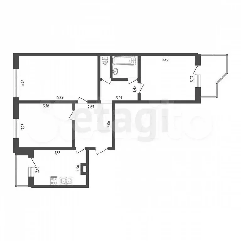 3-к. квартира, 65 м, 2/9 эт. - Фото 0