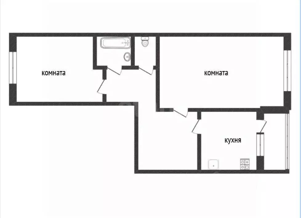 2-к кв. Ленинградская область, Кириши ул. Нефтехимиков, 10 (53.2 м) - Фото 2