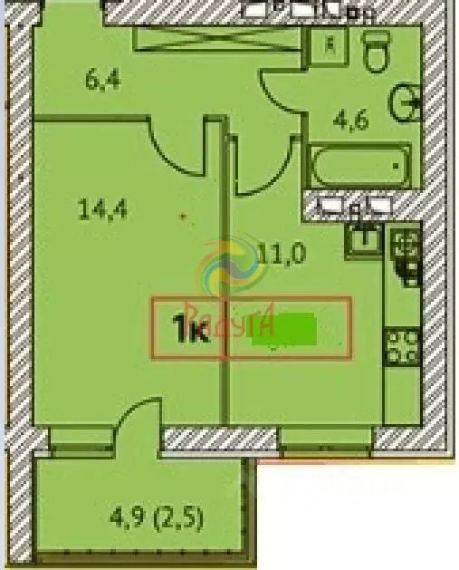 1-к кв. Ивановская область, Иваново ул. 3-я Южная, 19 (43.8 м) - Фото 2