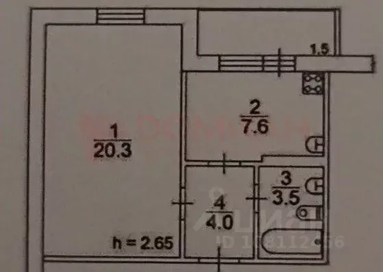 1-к кв. Ростовская область, Волгодонск просп. Строителей, 20 (35.0 м) - Фото 2
