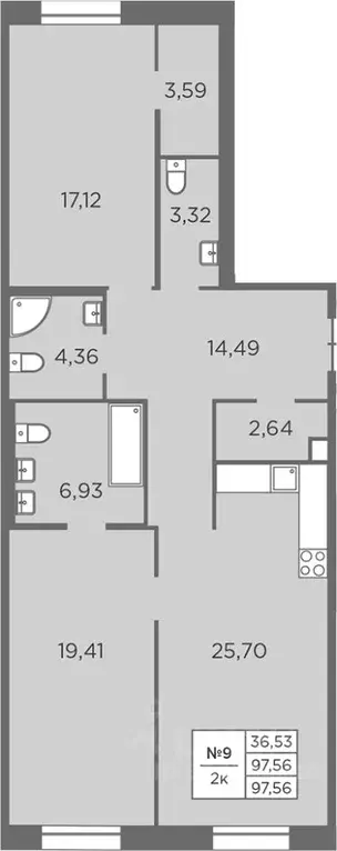 2-к кв. Санкт-Петербург наб. Реки Карповки, 31к1 (97.56 м) - Фото 1
