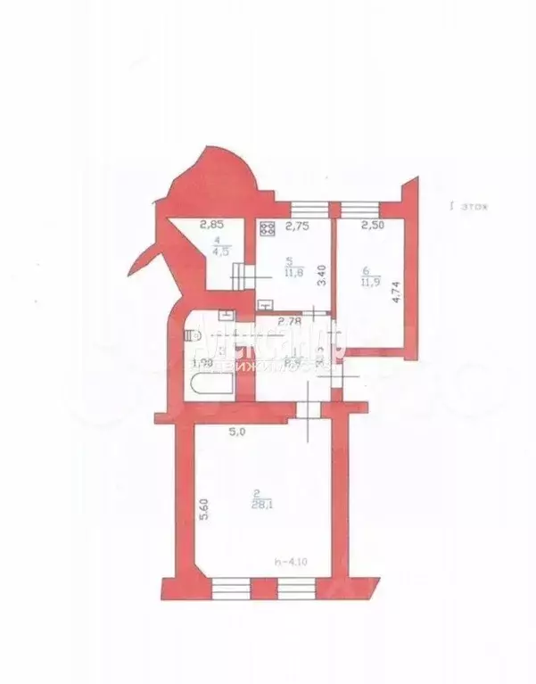 Квартира, 2 комнаты, 71.09 м - Фото 2