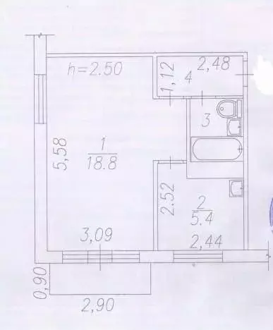1-к кв. Кемеровская область, Новокузнецк ул. Кузнецова, 17 (30.0 м) - Фото 1