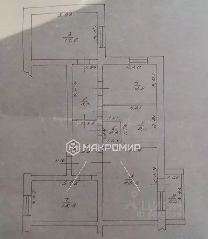 3-к кв. Татарстан, Казань ул. Щапова, 9 (102.5 м) - Фото 2
