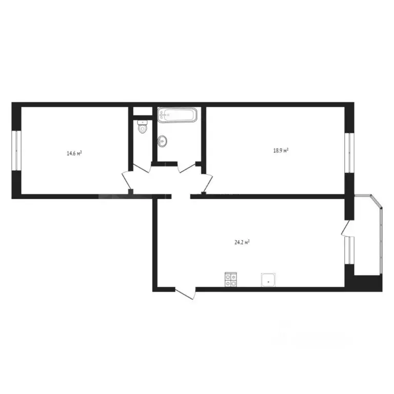 2-к кв. Тюменская область, Тюмень ул. Федюнинского, 56к1 (67.4 м) - Фото 1