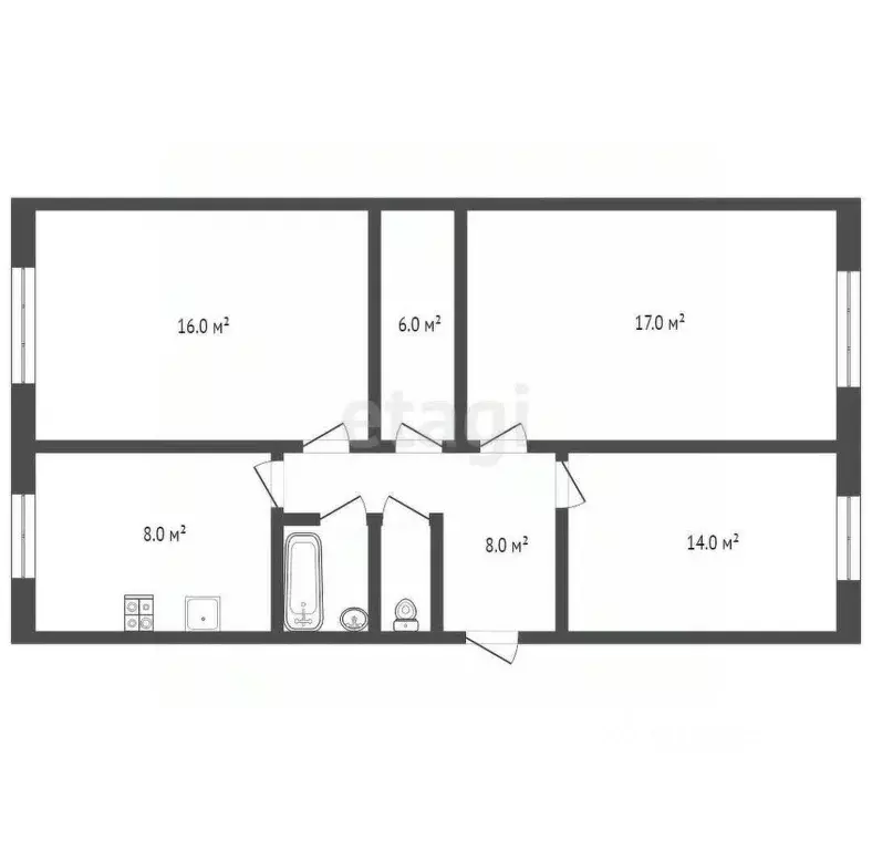 3-к кв. Брянская область, Брянск ул. Горбатова, 1 (62.0 м) - Фото 2