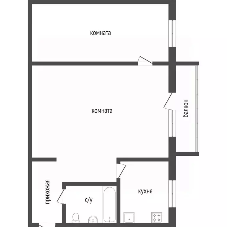 2-к кв. Красноярский край, Красноярск Волгоградская ул., 27 (45.3 м) - Фото 1