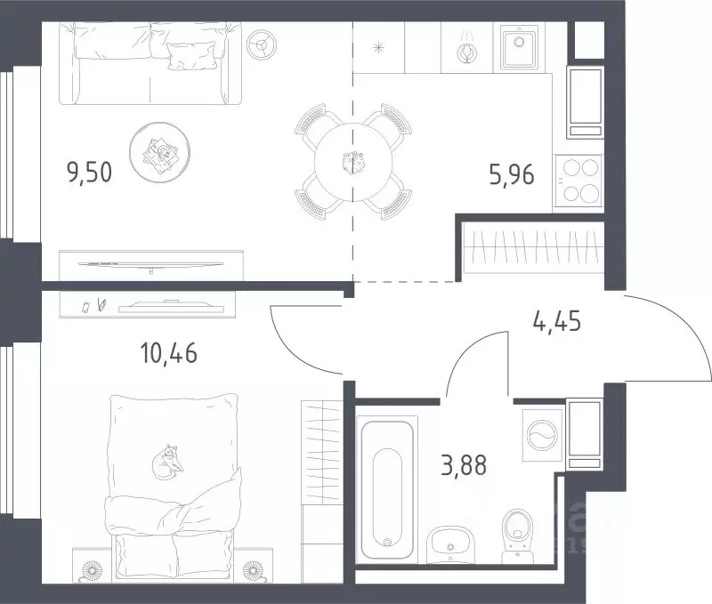 1-к кв. Московская область, Люберцы городской округ, Мирный пгт ул. ... - Фото 1