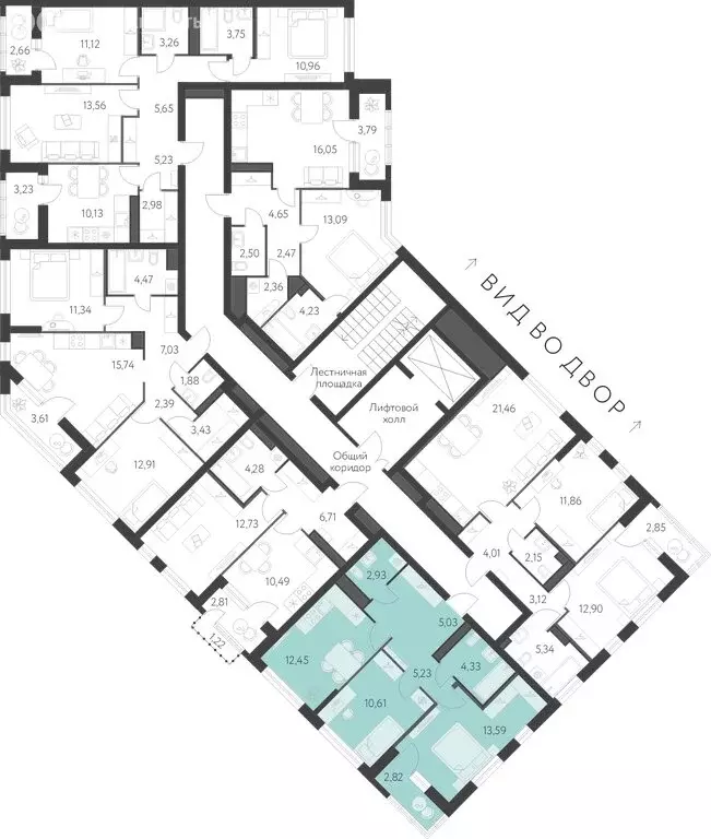 2-комнатная квартира: Екатеринбург, улица Академика Парина, 25 (55.47 ... - Фото 2