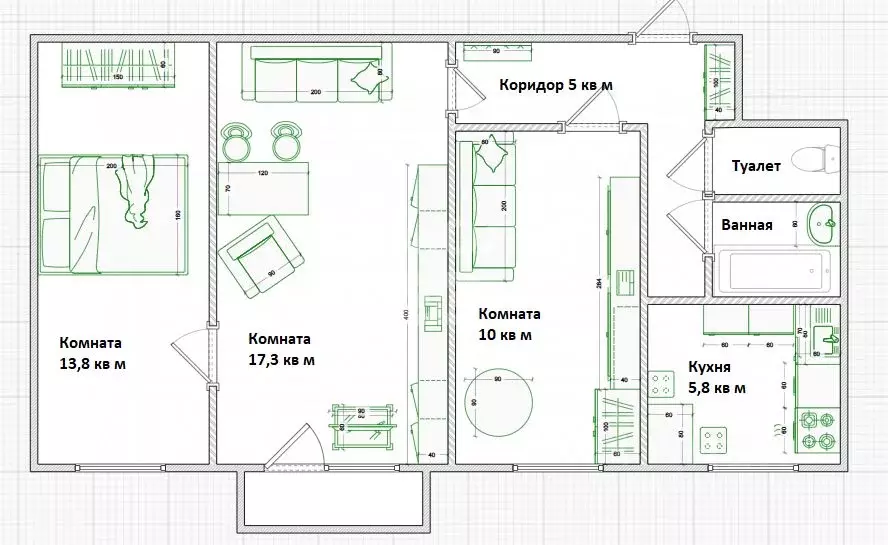 3-к кв. Владимирская область, Владимир ул. Балакирева, 41а (56.4 м) - Фото 1