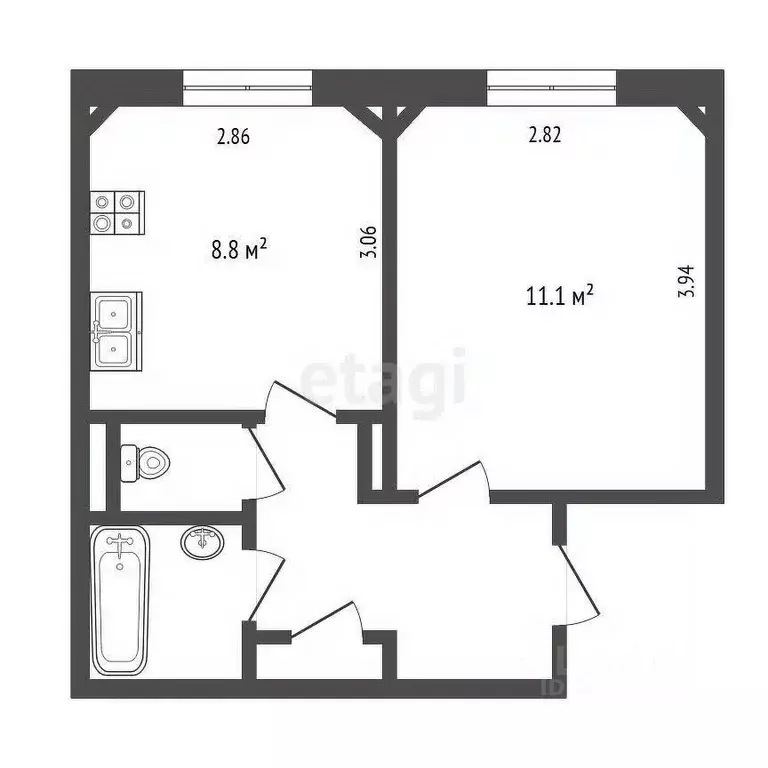1-к кв. Свердловская область, Первоуральск ул. Данилова, 9А (29.2 м) - Фото 2