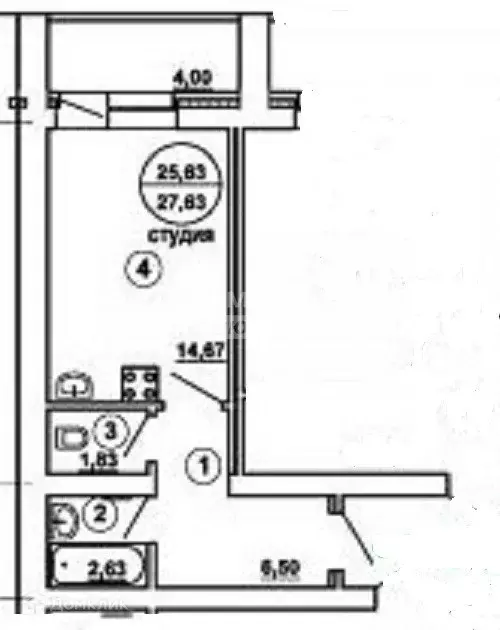 Продаётся квартира-студия, 25.63 м - Фото 0