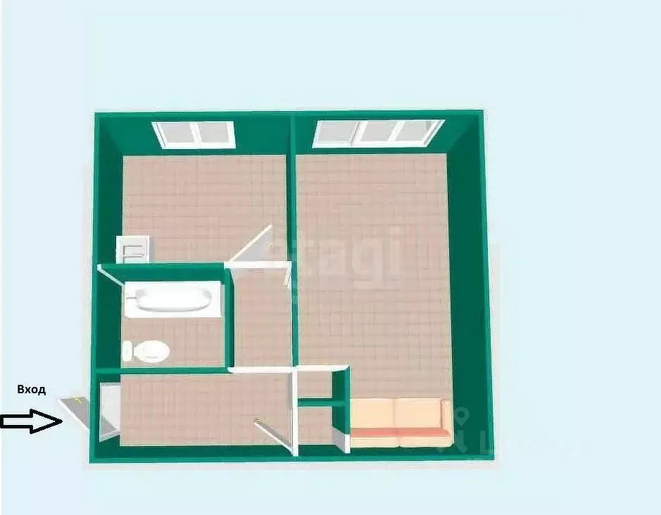 1-к кв. Сахалинская область, Южно-Сахалинск ул. Чехова, 164 (30.0 м) - Фото 2
