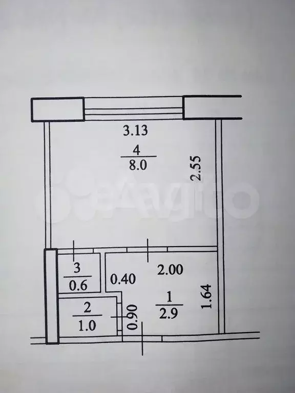 1-к. квартира, 13 м, 5/5 эт. - Фото 1