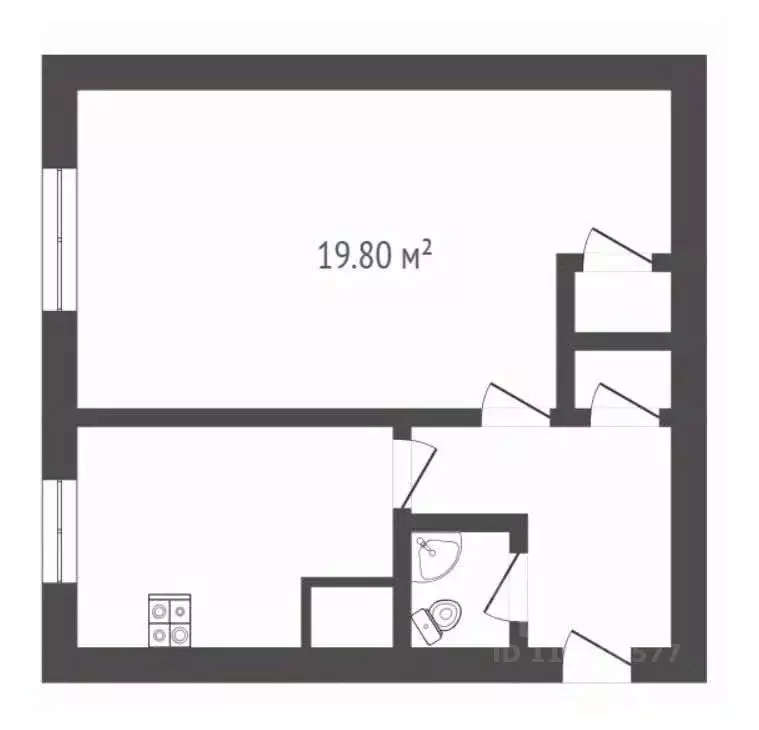 1-к кв. Воронежская область, Борисоглебск Кирпичного завода р-н, 8 ... - Фото 1