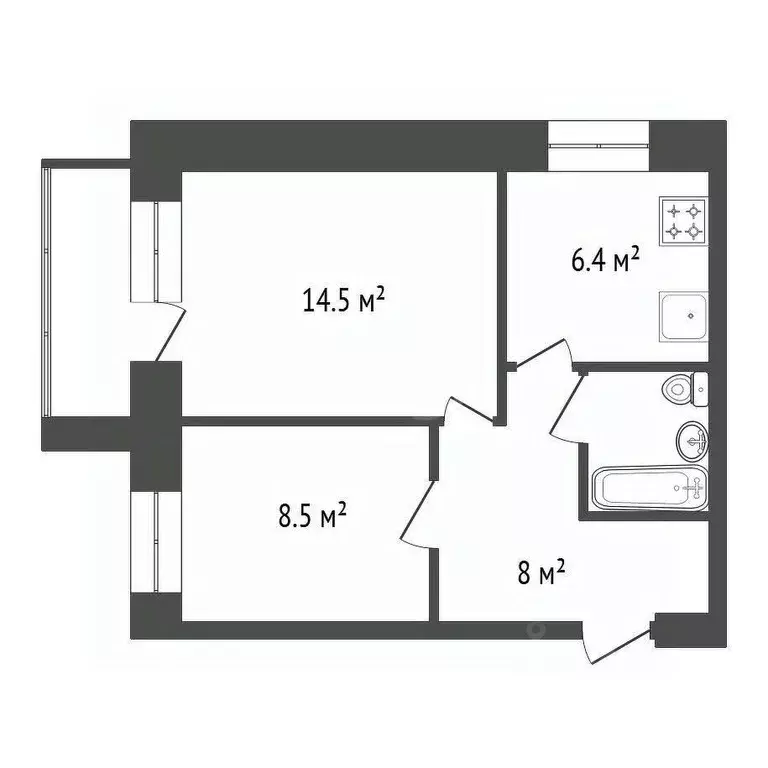 2-к кв. Красноярский край, Красноярск ул. Ломоносова, 98 (41.3 м) - Фото 2