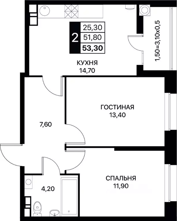 2-к кв. Ростовская область, Ростов-на-Дону ул. Берберовская, 15с3 ... - Фото 0