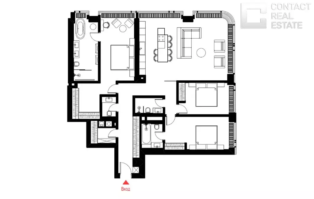 4-комнатная квартира: Москва, улица Братьев Фонченко, 1к1 (162 м) - Фото 1