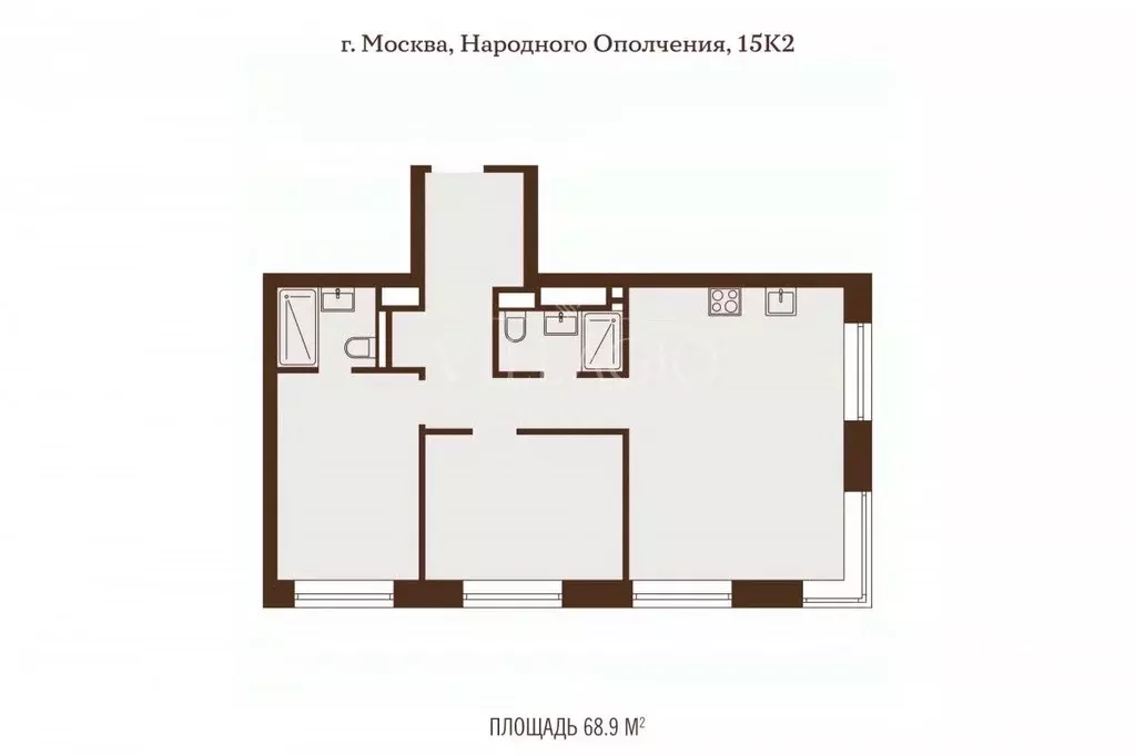 3-к кв. Москва ул. Народного Ополчения, 15К2 (68.9 м) - Фото 1