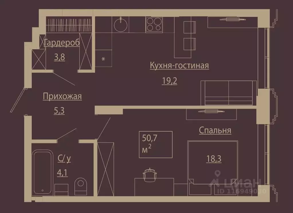 2-к кв. Новосибирская область, Новосибирск ул. Чаплыгина, 54 (50.3 м) - Фото 0