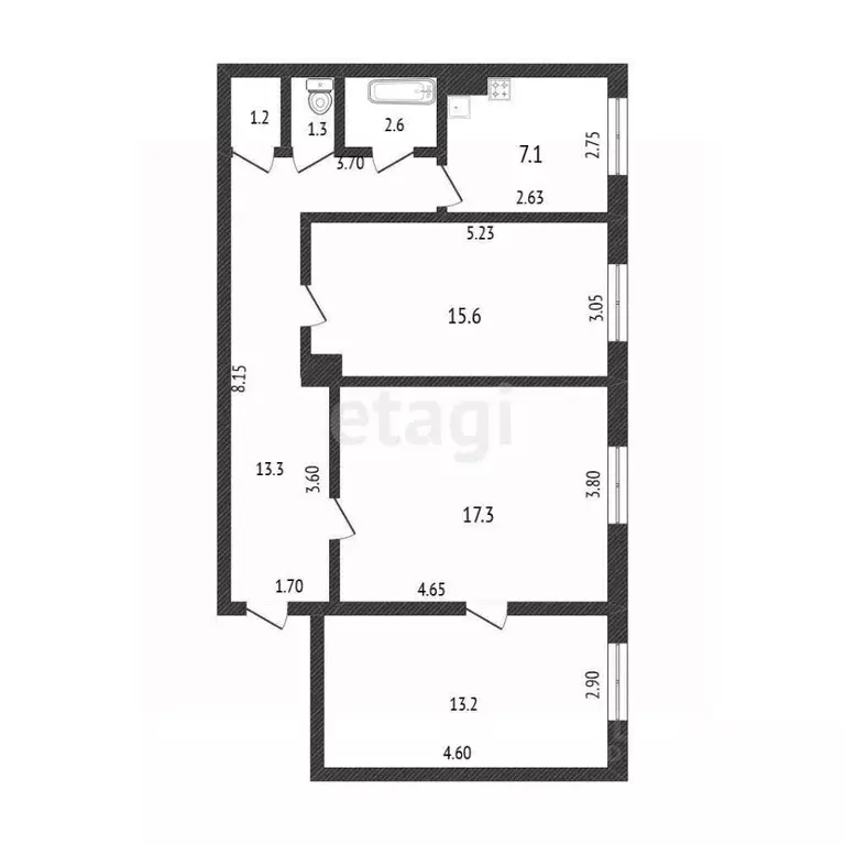 3-к кв. Хабаровский край, Комсомольск-на-Амуре просп. Ленина, 34К2 ... - Фото 2