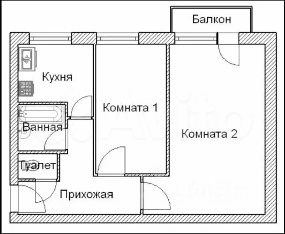 2-к. квартира, 46м, 7/9эт. - Фото 0