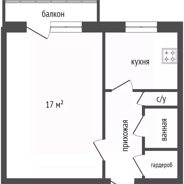 1-к кв. Красноярский край, Красноярск ул. Можайского, 13 (30.7 м) - Фото 2
