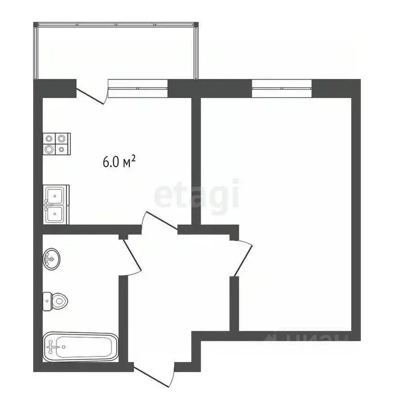 1-к кв. Ярославская область, Любим ул. Раевского, 17А (21.4 м) - Фото 2